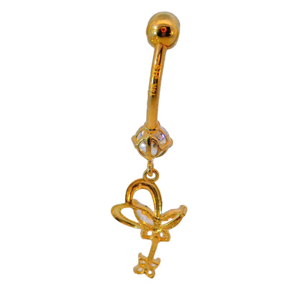 14K Yellow Gold Belly Button