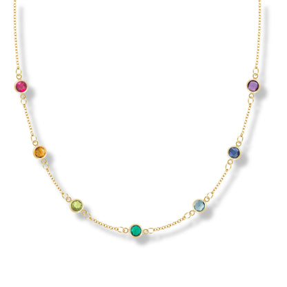 Collier en or jaune 18 carats avec topaze arc-en-ciel