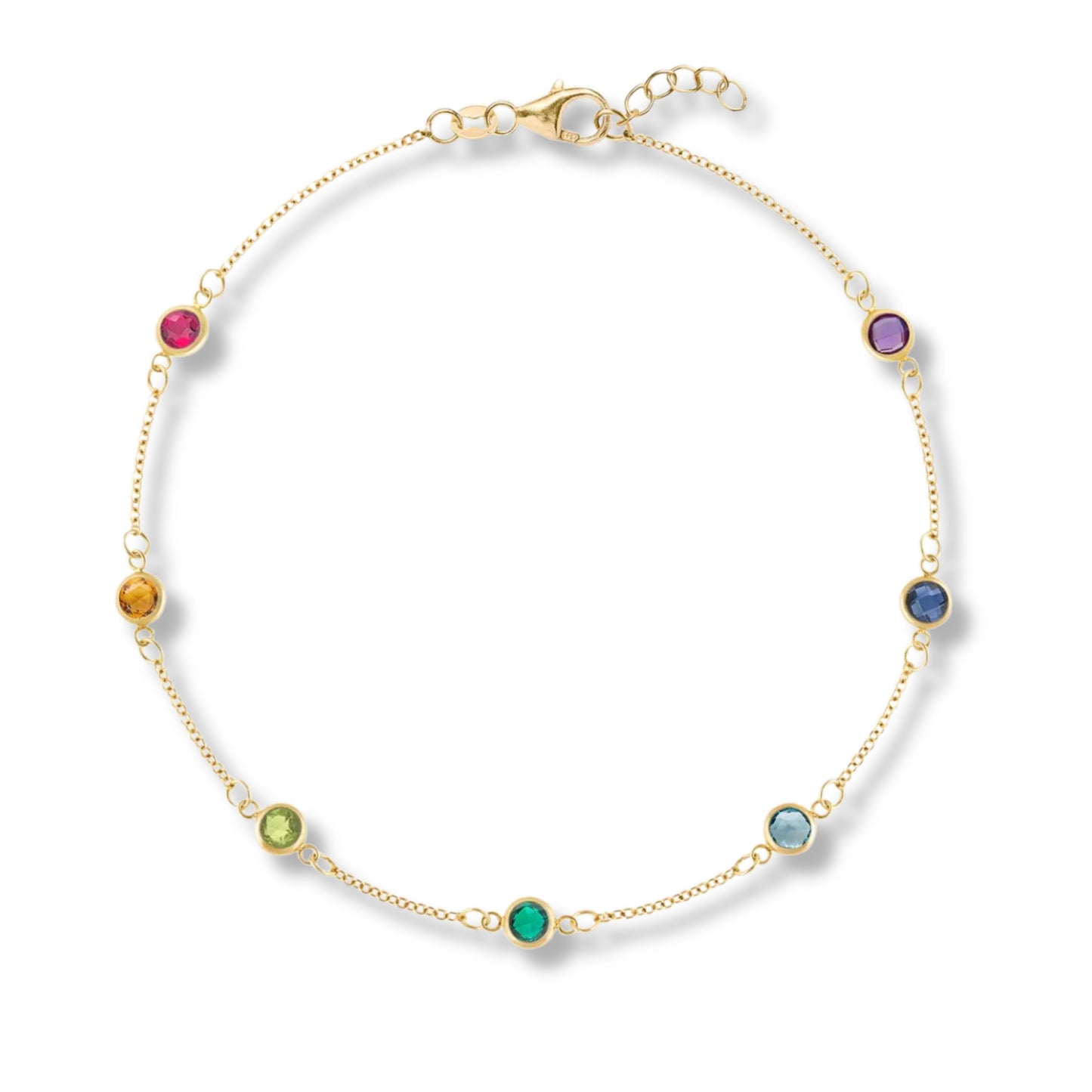 Bracelet en or jaune 18 carats avec topaze arc-en-ciel