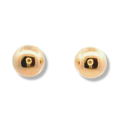 14K Yellow Gold Ball Stud Earrings (Push Clasp)