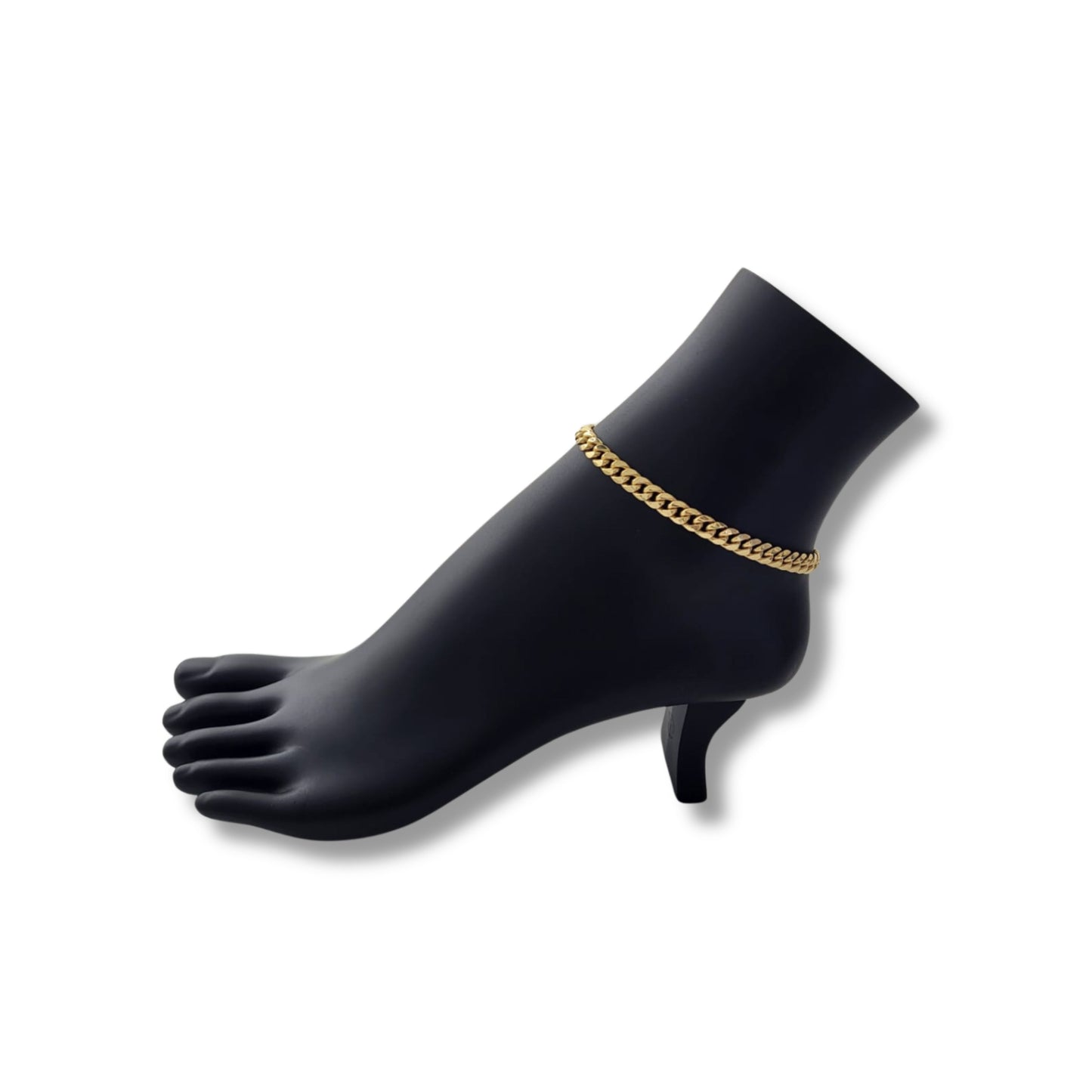 10K Yellow Gold Box Clasp Anklet