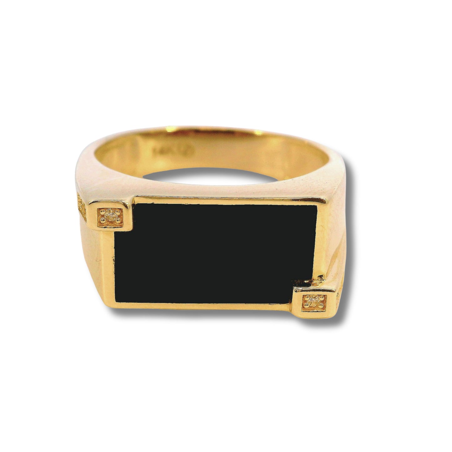 14K Yellow Gold Ring with Black Onyx