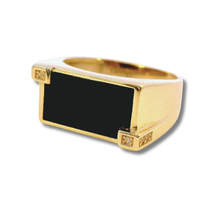 14K Yellow Gold Ring with Black Onyx