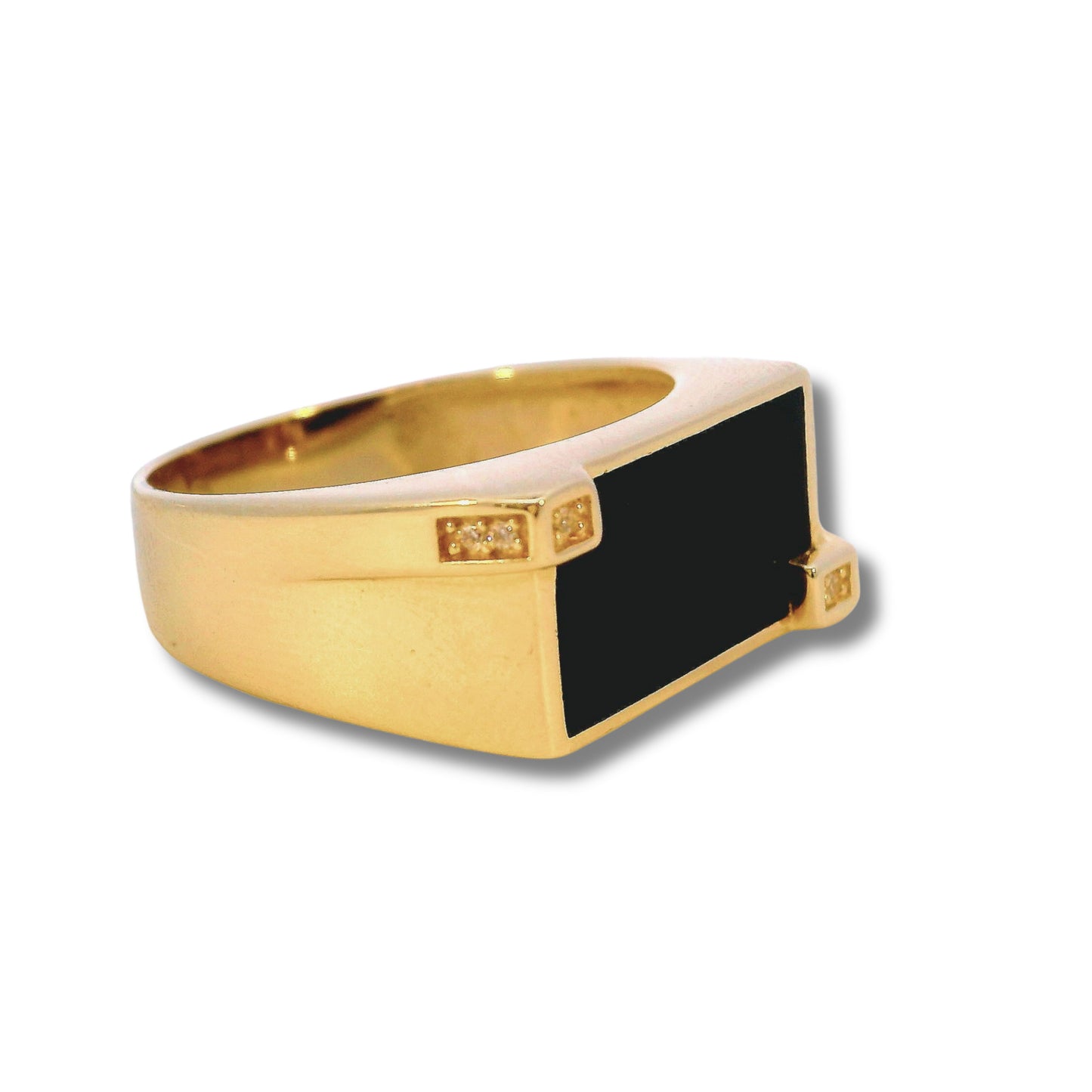 14K Yellow Gold Ring with Black Onyx