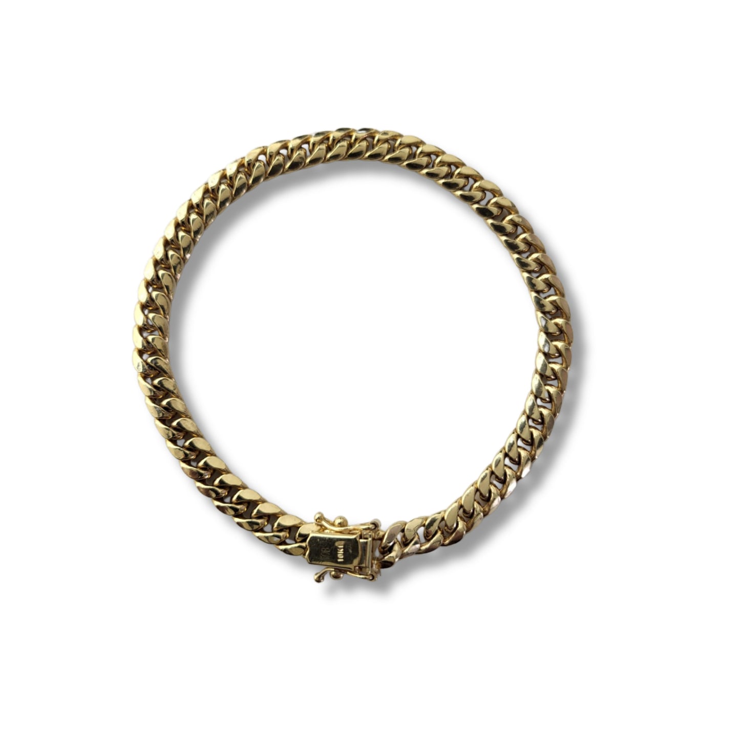 10K Yellow Gold Box Clasp Anklet