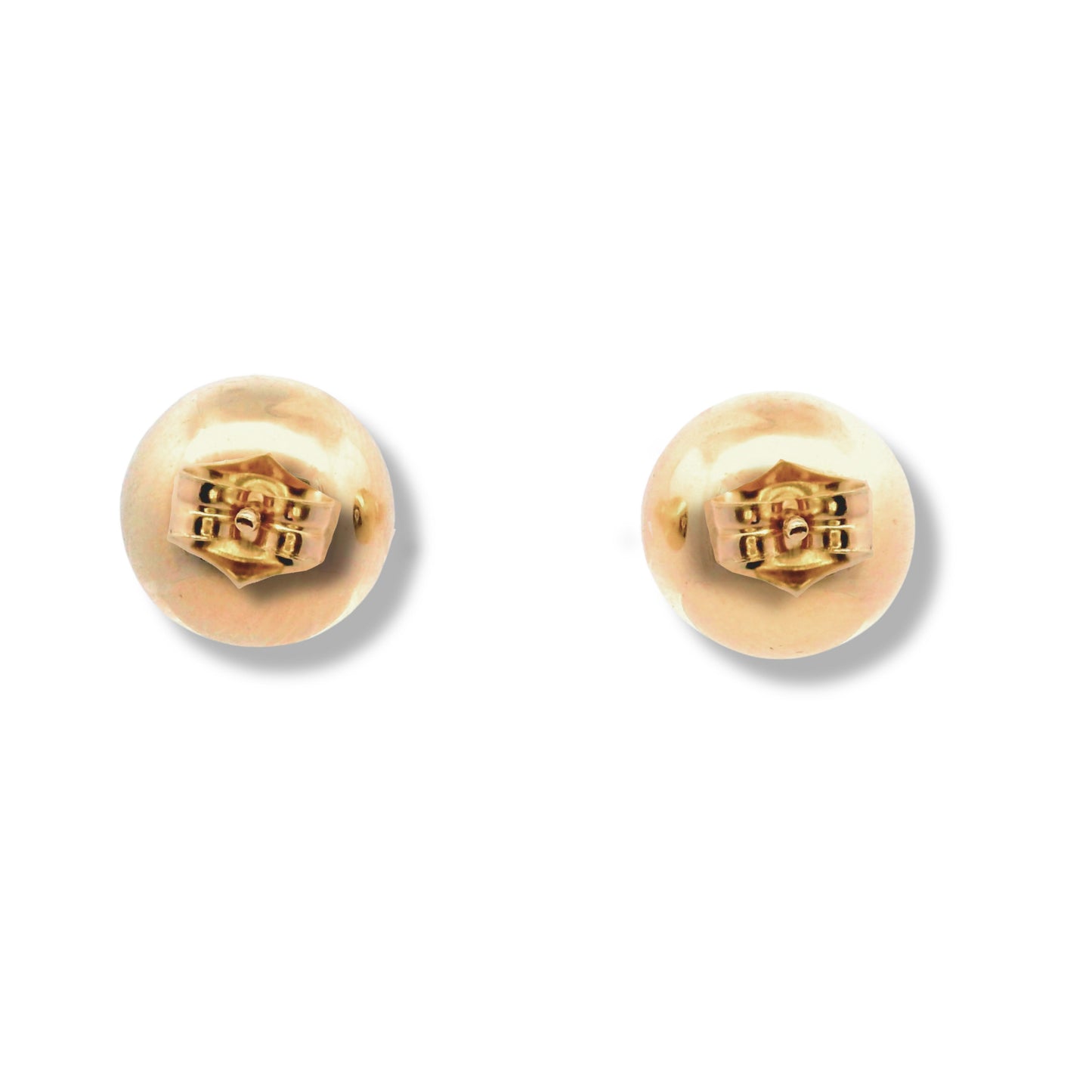 14K Yellow Gold Ball Stud Earrings (Push Clasp)