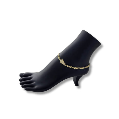 10K Yellow Gold Buckle Clasp Anklet