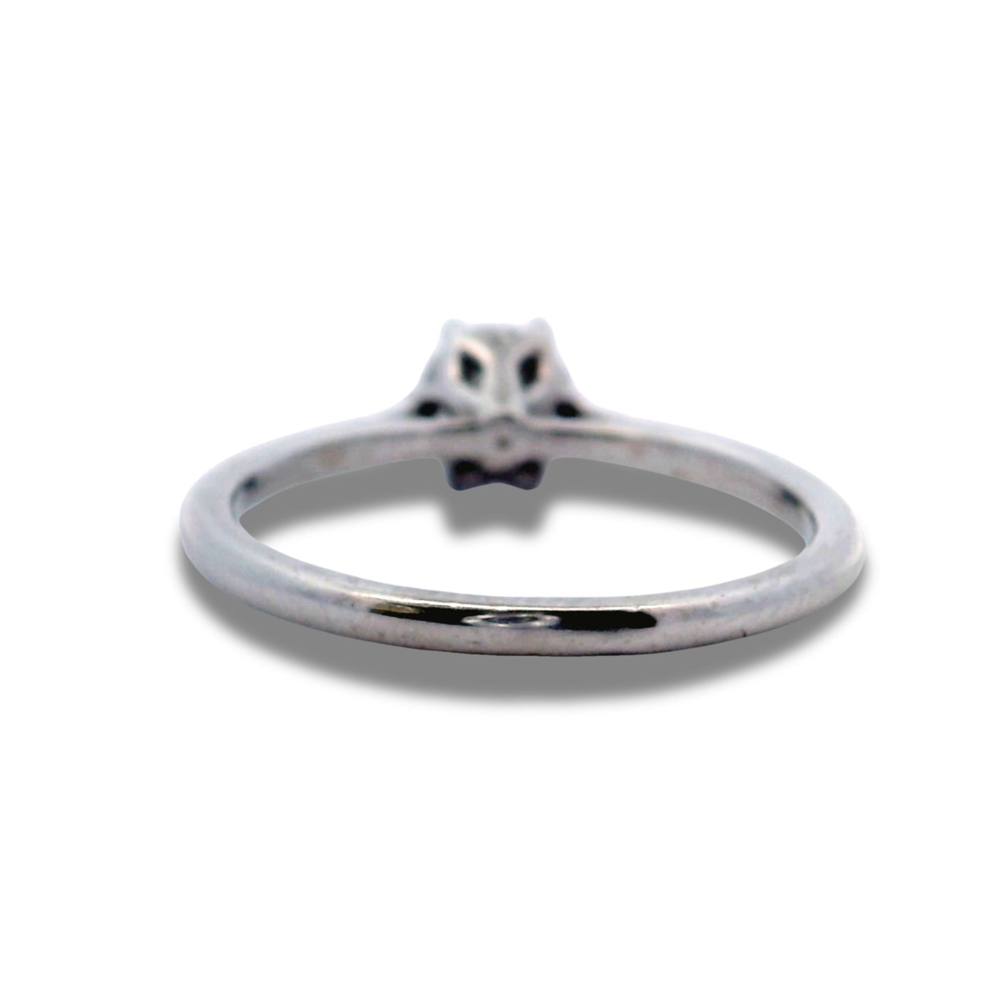 Bague de fiançailles en or blanc 14 carats avec diamant naturel solitaire