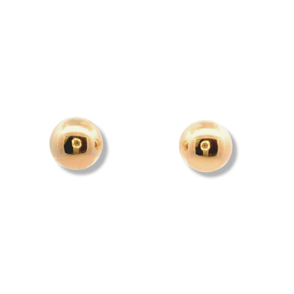 14K Yellow Gold Ball Stud Earrings (Screw Clasp)