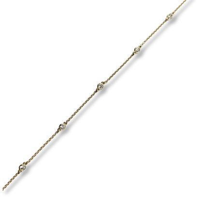 14K Yellow Gold Diamond 0.50 CTW String Necklace