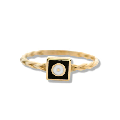 Bague empilable « Mal de Ojo » en or jaune 10 carats