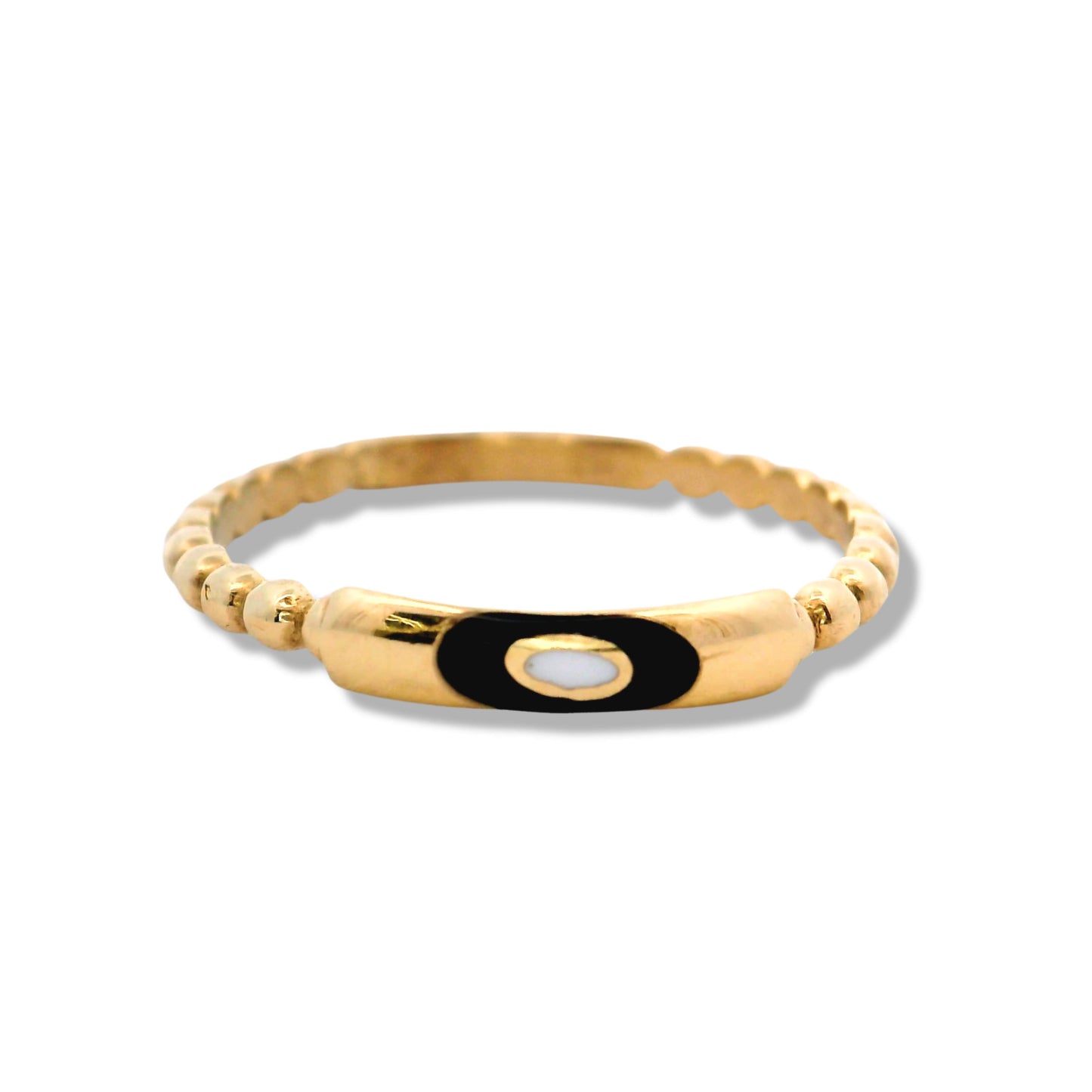 Bague empilable « Mal de Ojo » en or jaune 10 carats