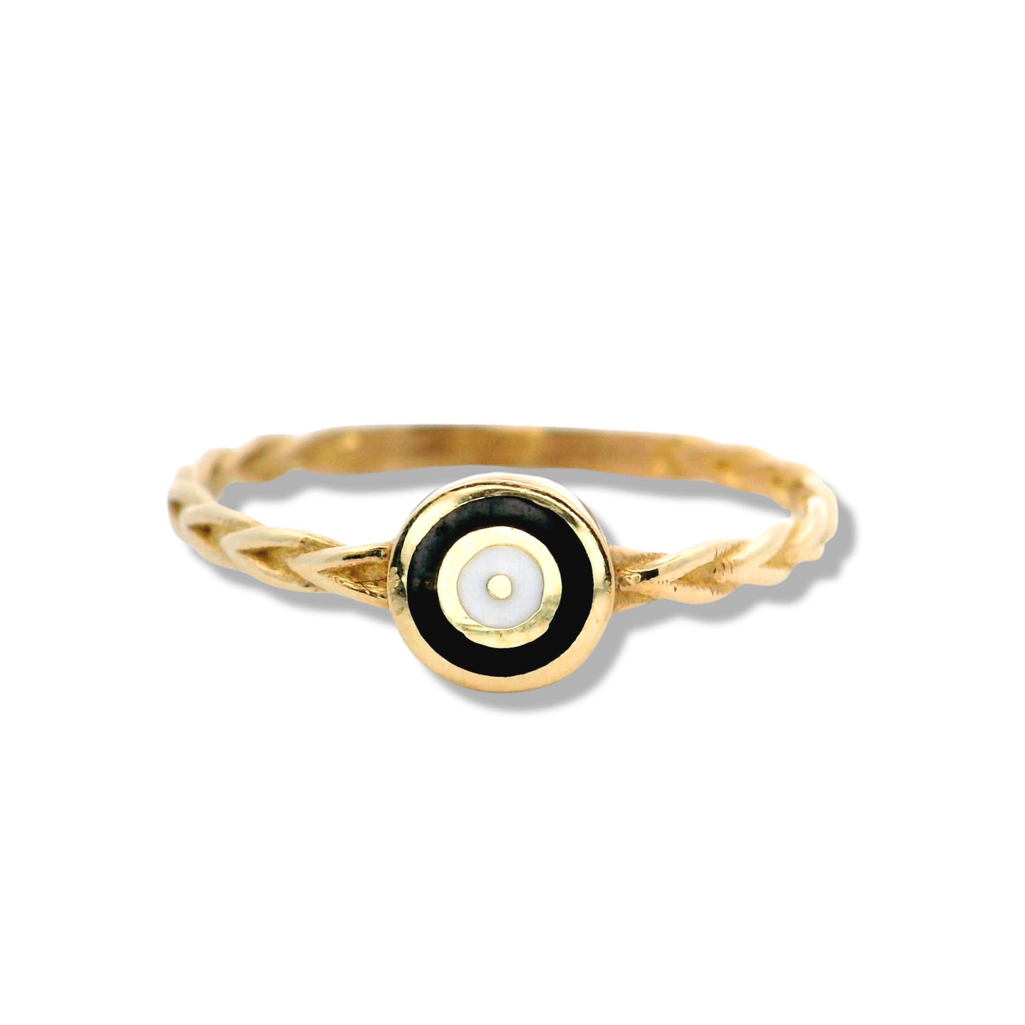 Bague empilable « Mal de Ojo » en or jaune 10 carats