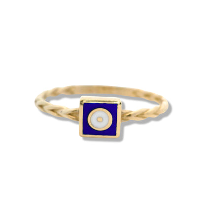 Bague empilable « Mal de Ojo » en or jaune 10 carats