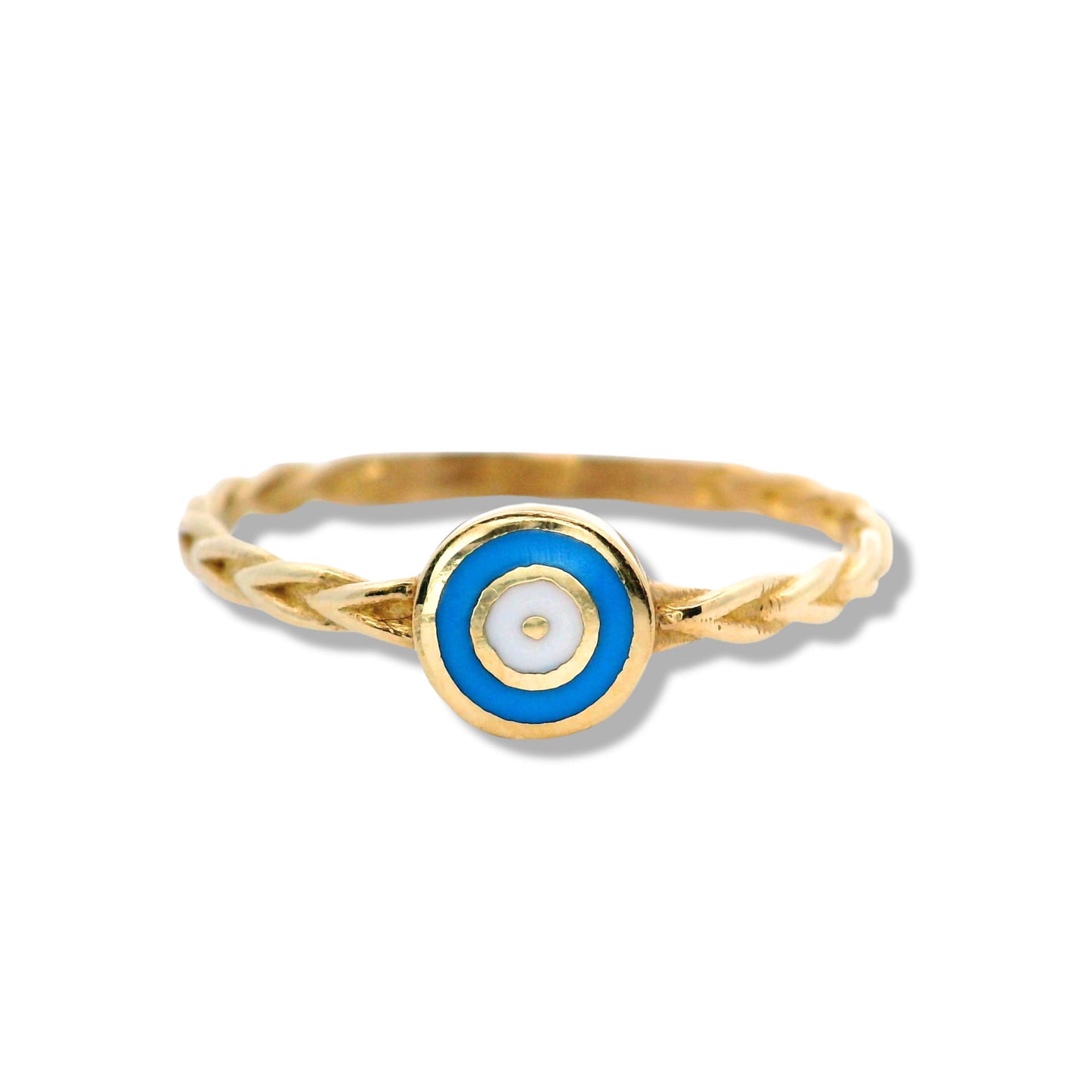 Bague empilable « Mal de Ojo » en or jaune 10 carats