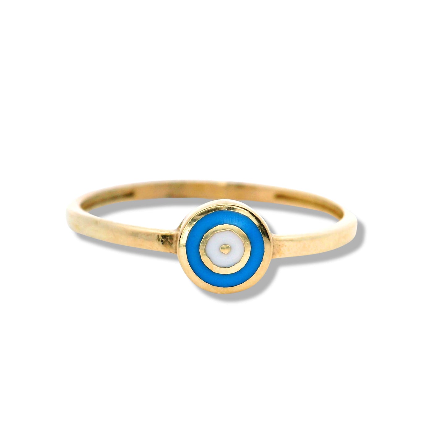 Anillo apilable "Mal de Ojo" de oro amarillo de 10 quilates