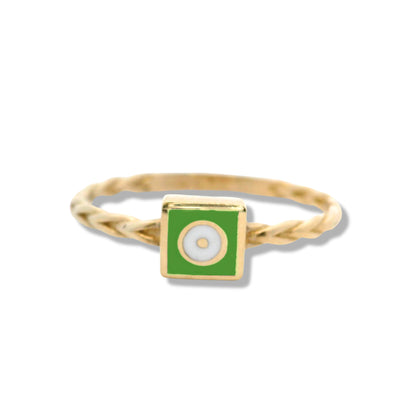 Bague empilable « Mal de Ojo » en or jaune 10 carats