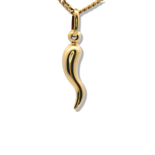 Pendentif en forme de corne italienne en or jaune 10 carats