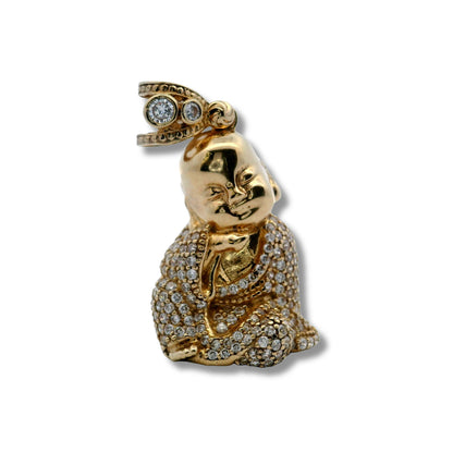 Pendentif Bouddha assis en or jaune 10 carats