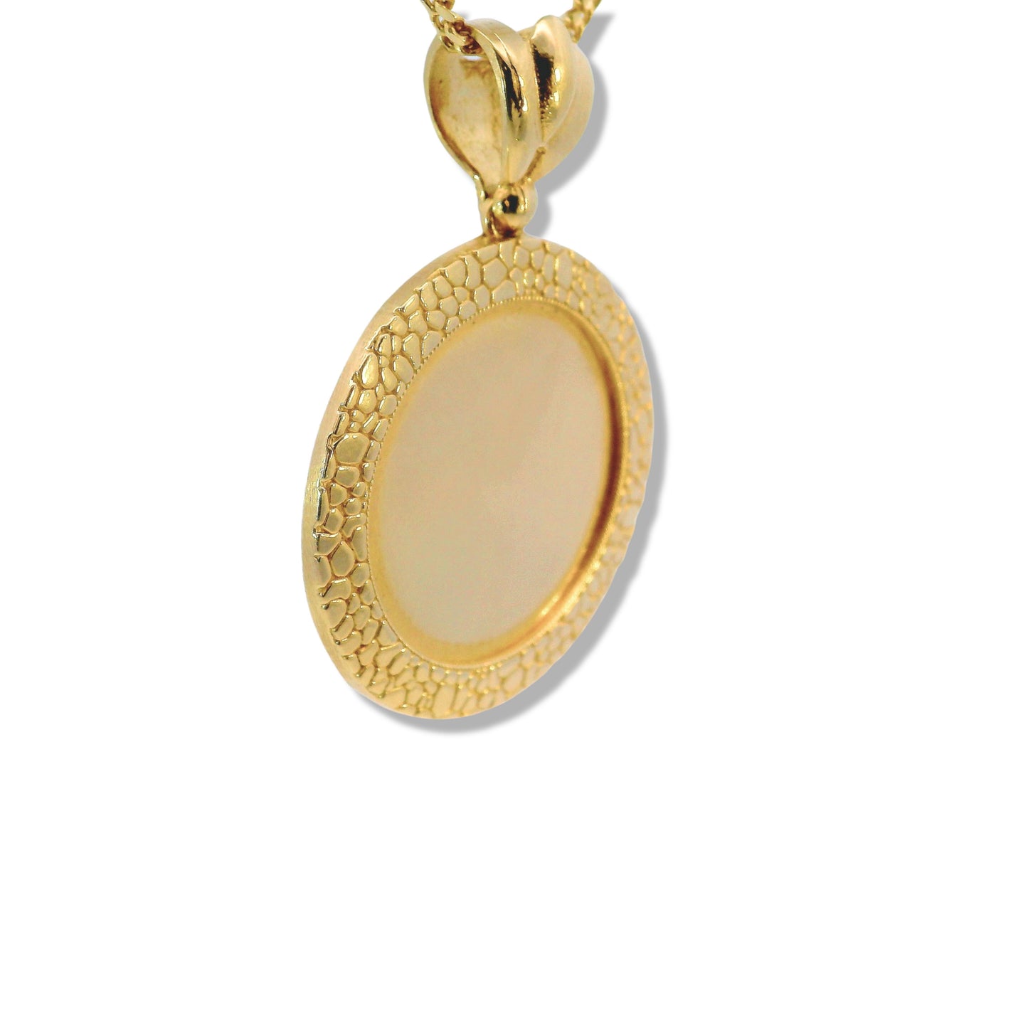 14K Yellow Gold Circle Picture Pendant