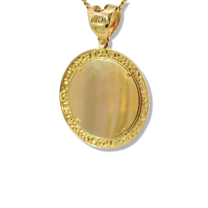 14K Yellow Gold Circle Picture Pendant