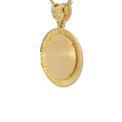 14K Yellow Gold Circle Picture Pendant