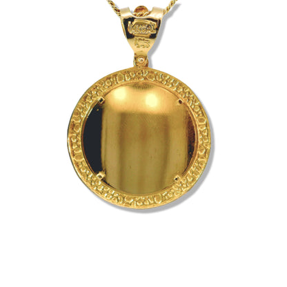 14K Yellow Gold Circle Picture Pendant