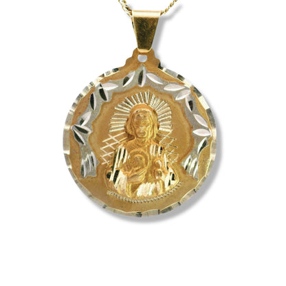 14K Yellow Gold "Sagrado Corazon" Pendant