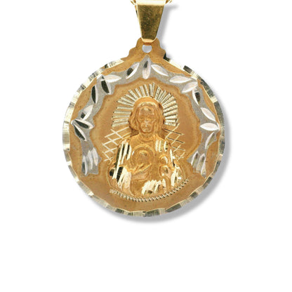 14K Yellow Gold "Sagrado Corazon" Pendant