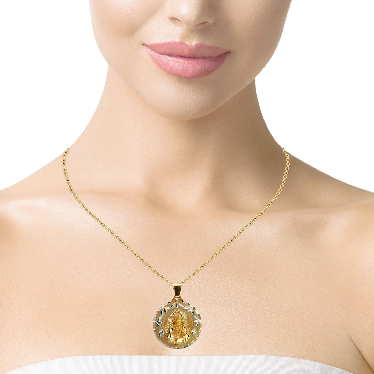 14K Yellow Gold "Sagrado Corazon" Pendant