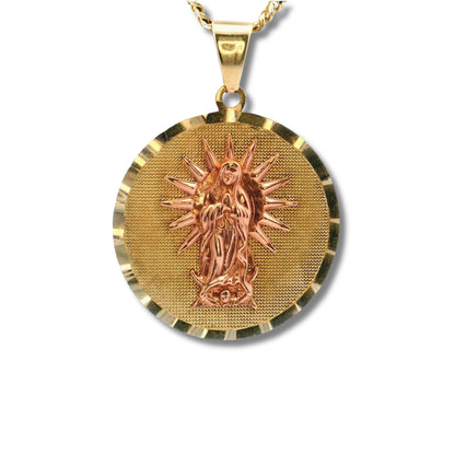 14K Yellow and Rose Gold "Nuestra Señora de Guadalupe" Pendant