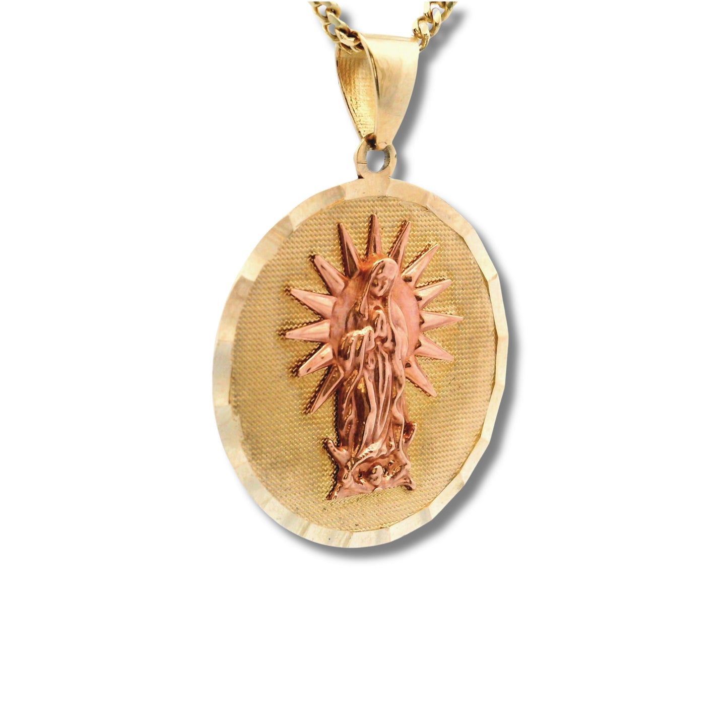 14K Yellow and Rose Gold "Nuestra Señora de Guadalupe" Pendant