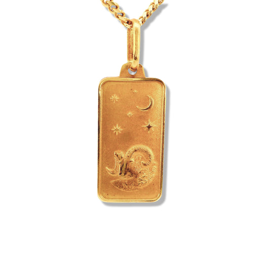 Colgante del zodiaco de oro amarillo de 14 quilates (Aries)