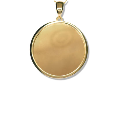 14K Yellow Gold Round Picture Pendant