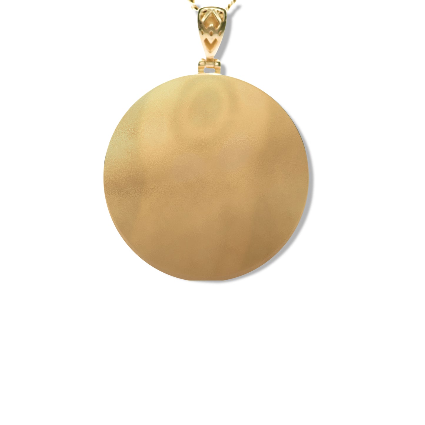 14K Yellow Gold Round Picture Pendant