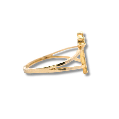 14K Yellow Gold Initial "R" Ring