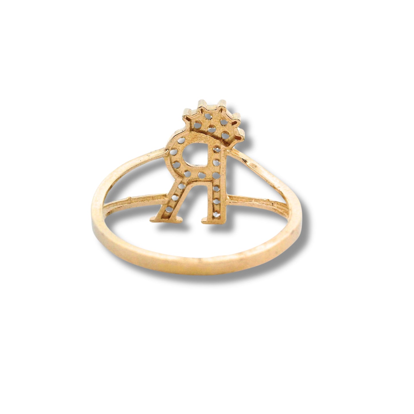 14K Yellow Gold Initial "R" Ring