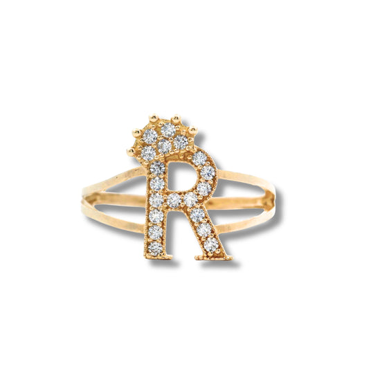 14K Yellow Gold Initial "R" Ring