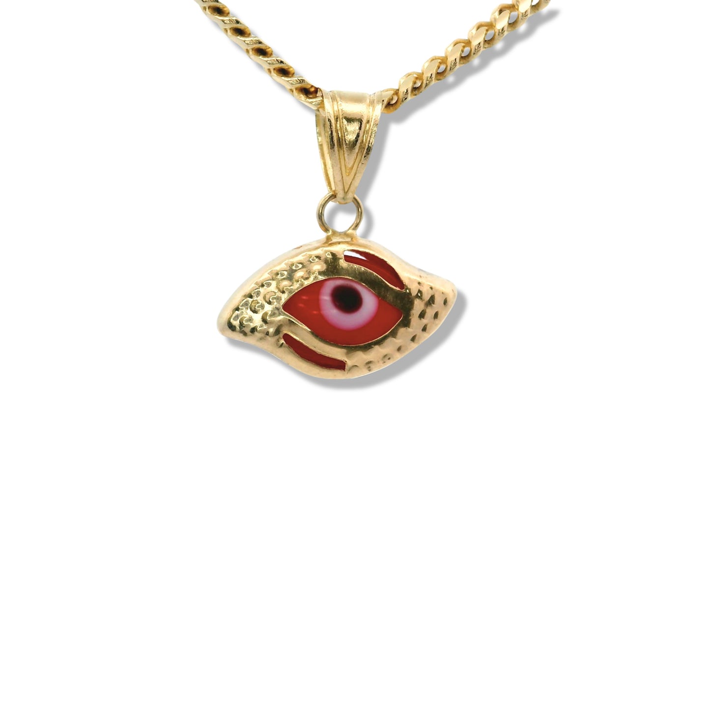 10K Yellow Gold Small Red "Mal de Ojo" Charm