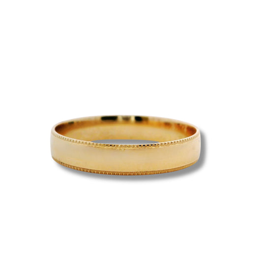 14K Yellow Gold Medium Accented Wedding Band