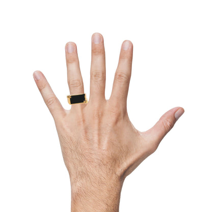 14K Yellow Gold Ring with Black Onyx