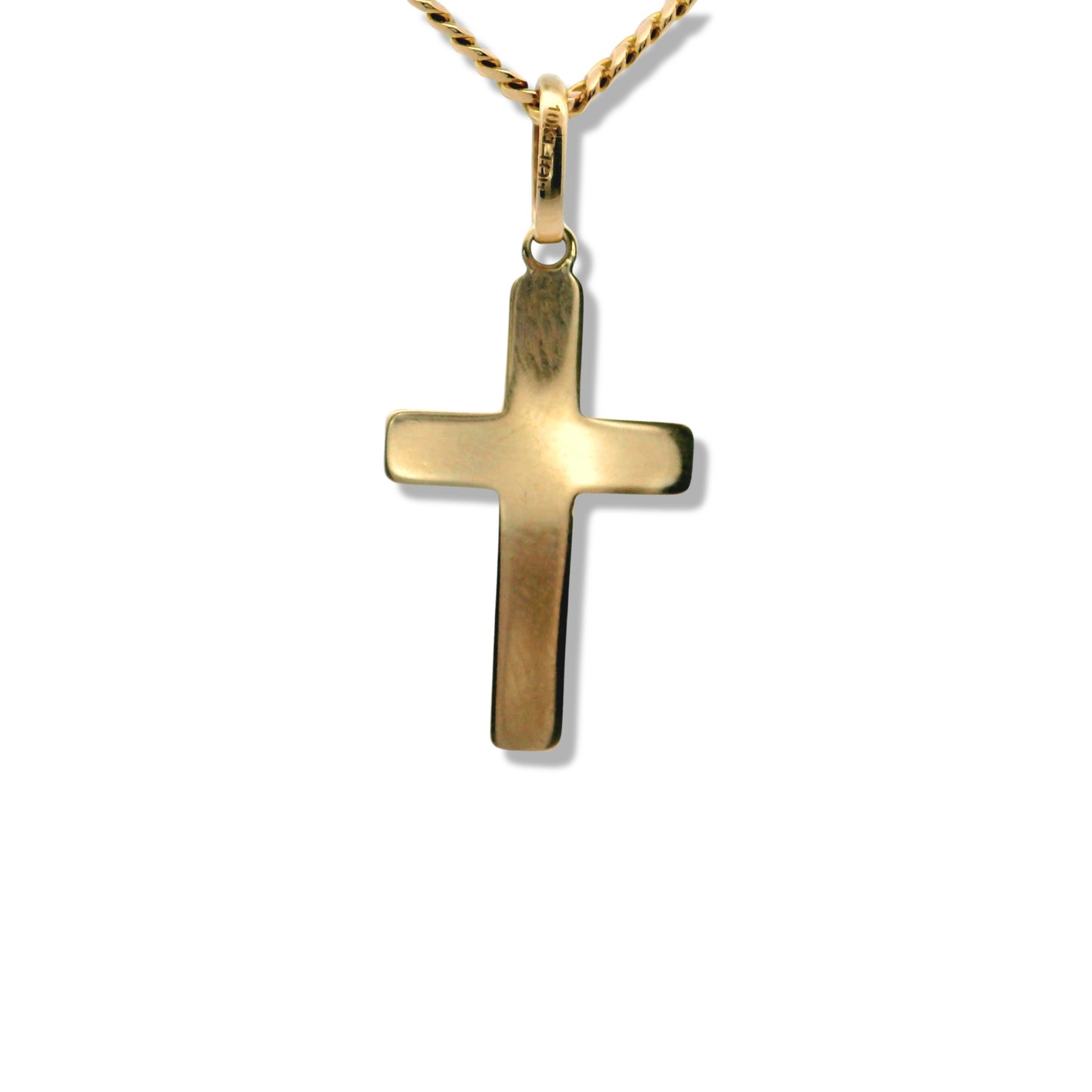 10K Yellow Gold Semi Solid Twisted Cross Charm