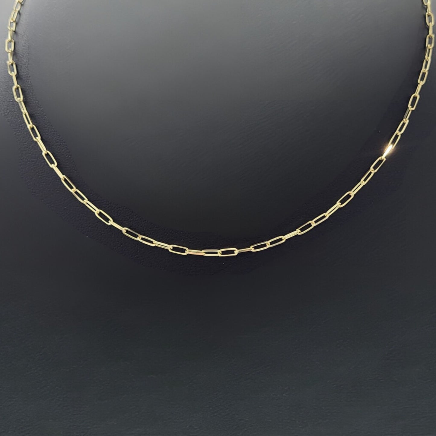 14K Yellow Gold 16" Thin Paperclip Chain