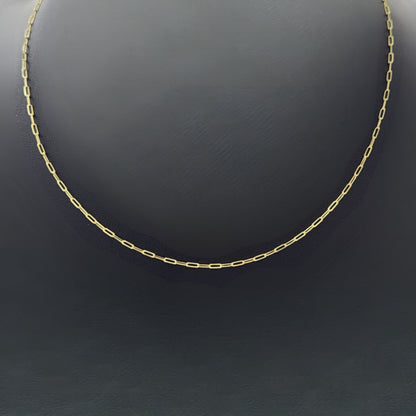 14K Yellow Gold 16" Micro Paperclip Chain