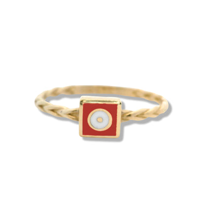 Bague empilable « Mal de Ojo » en or jaune 10 carats