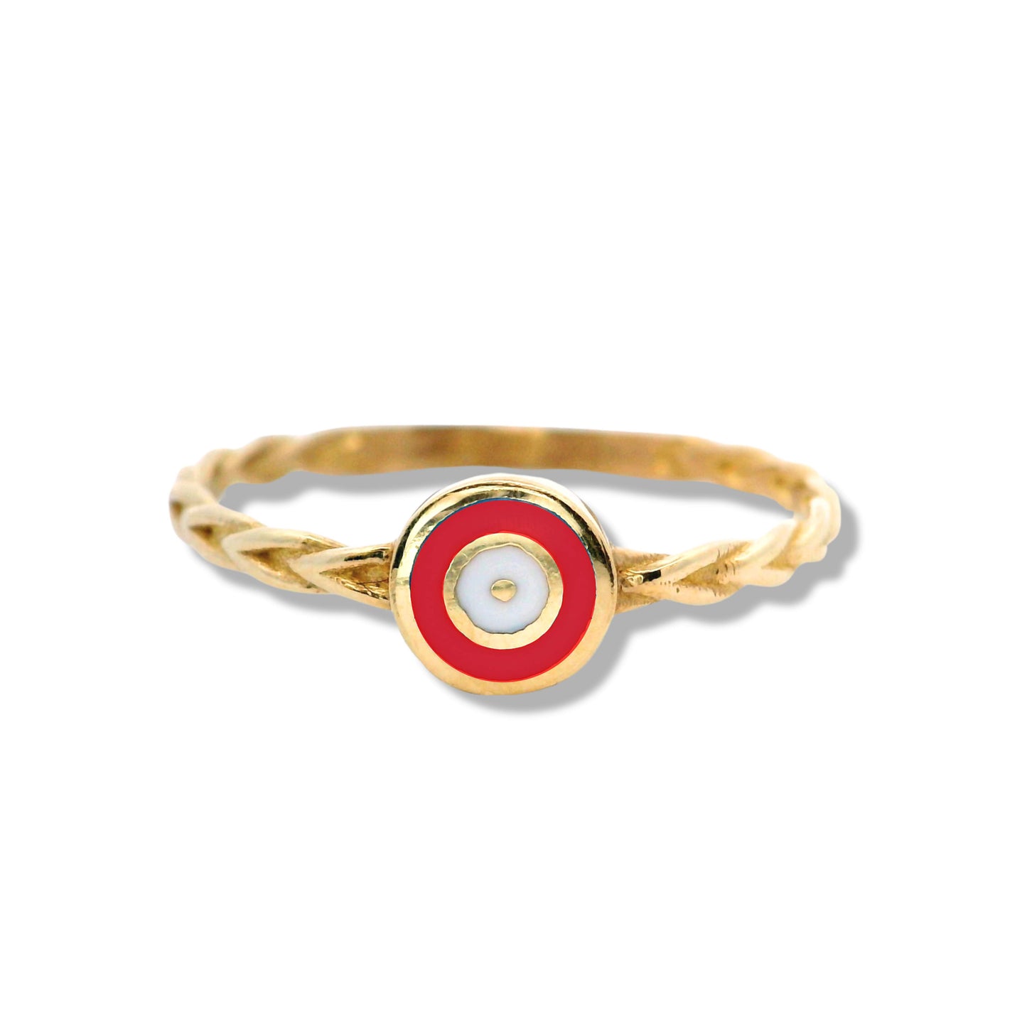 Bague empilable « Mal de Ojo » en or jaune 10 carats