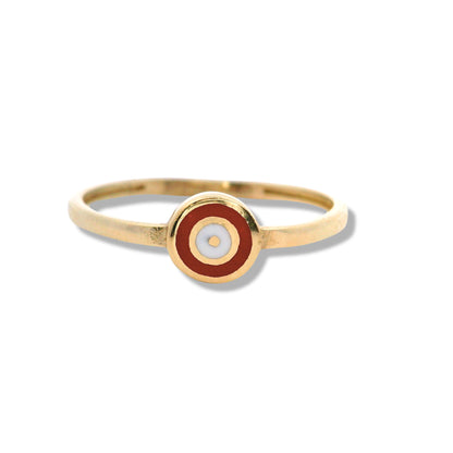 Anillo apilable "Mal de Ojo" de oro amarillo de 10 quilates