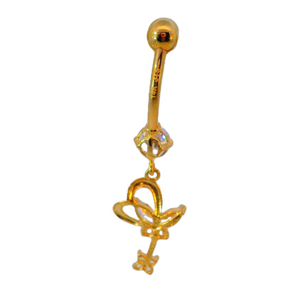 14K Yellow Gold Belly Button