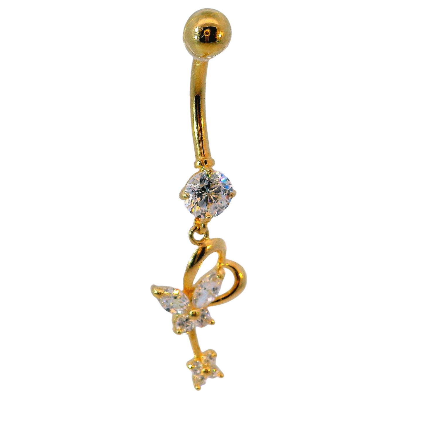 14K Yellow Gold Belly Button