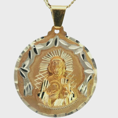 14K Yellow Gold "Sagrado Corazon" Pendant